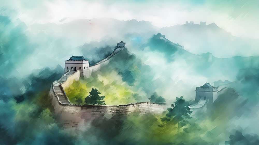 地方标志风景插画