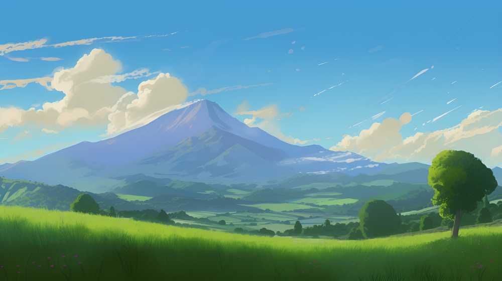 水彩风景绿色