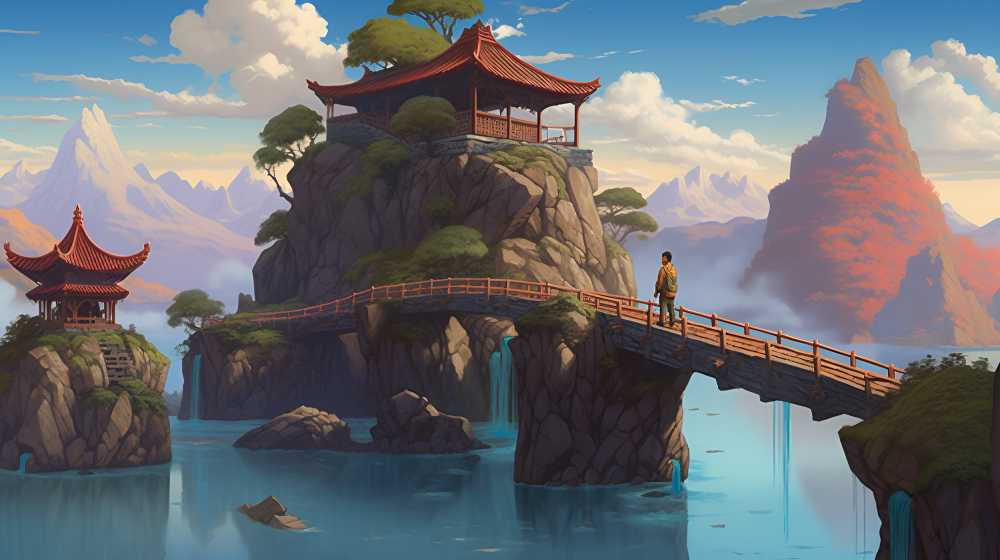 标志古风插画风景