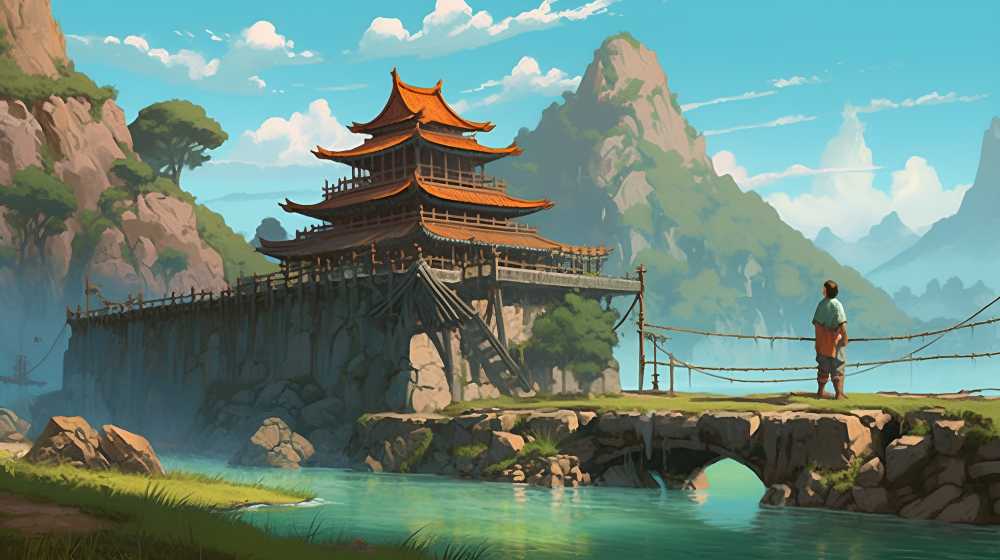 标志古风插画风景