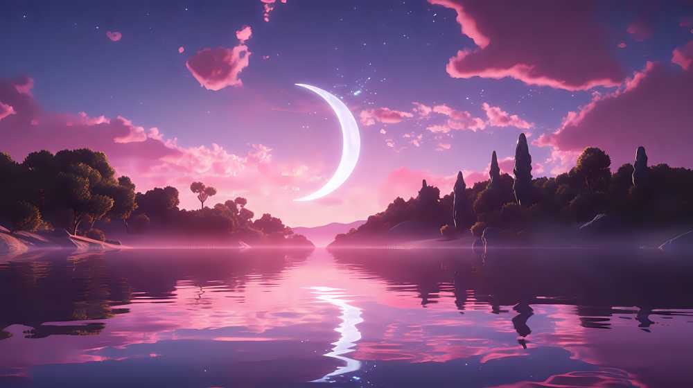 唯美月亮夜景