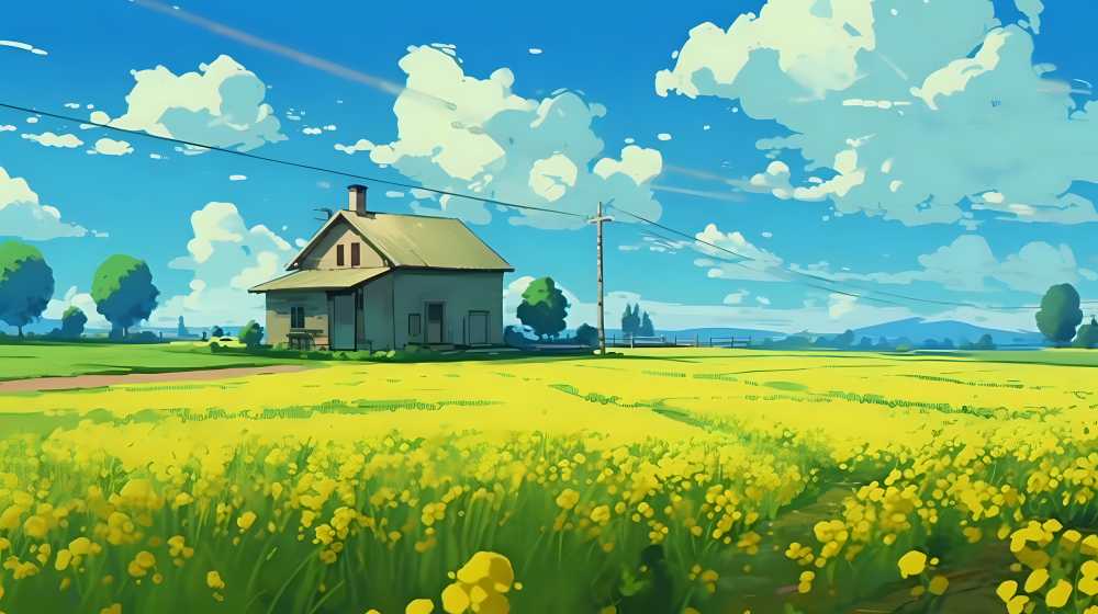 夏季插画田园风光1