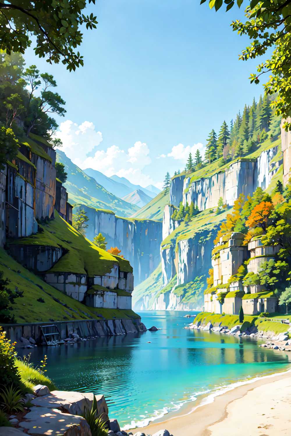 自然风景夏季插画1