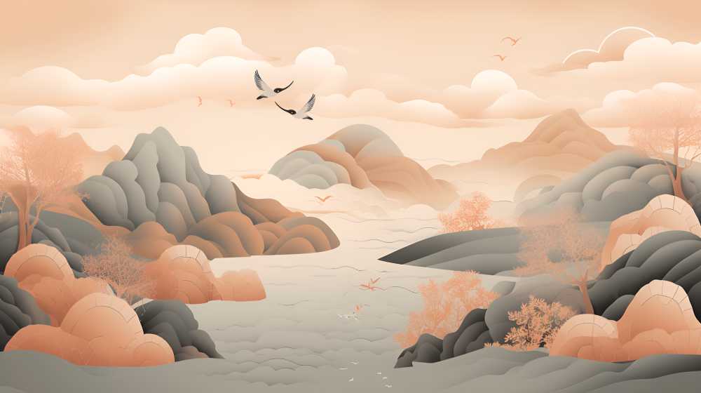 远处景色雾山峰