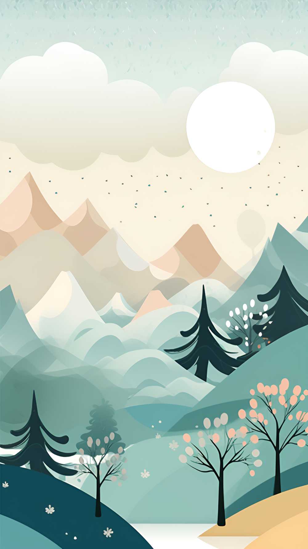森林插画简约风背景