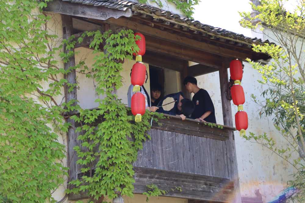 守拙园内古风阳台