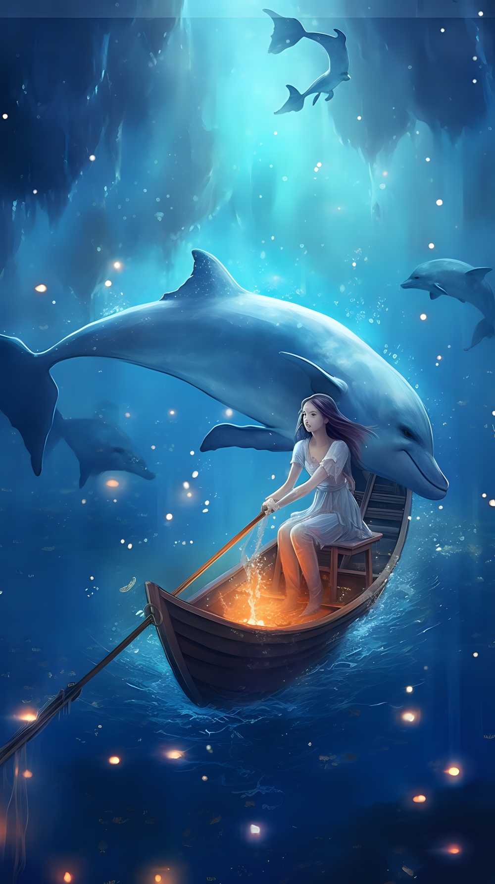 骑在海豚上的女孩，星星艺术团的风格