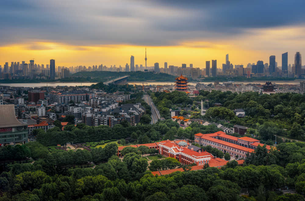 武汉地标建筑同框画面