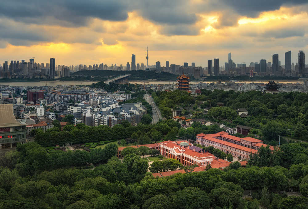 武汉经典地标同框