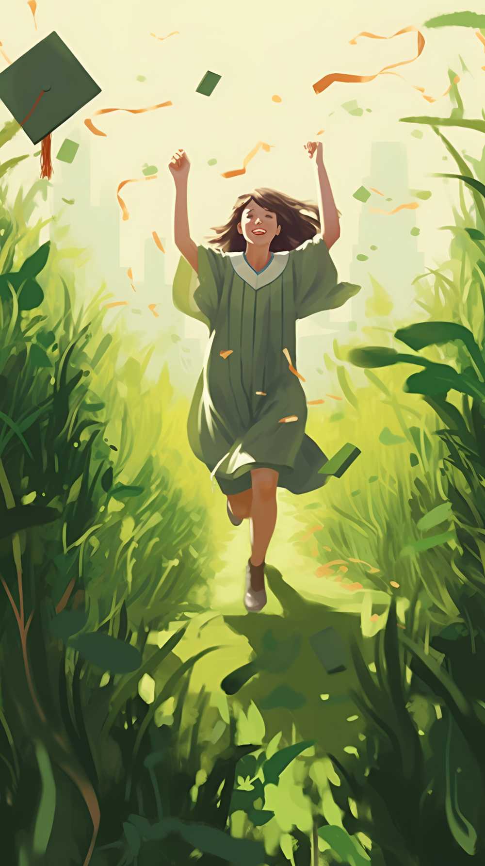 毕业季插画青春我的梦