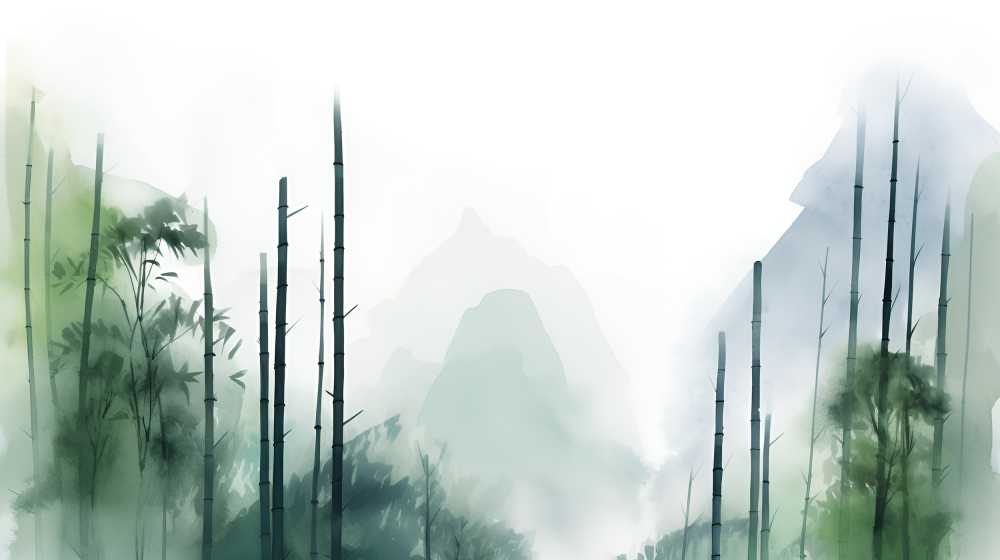 古风竹子林画