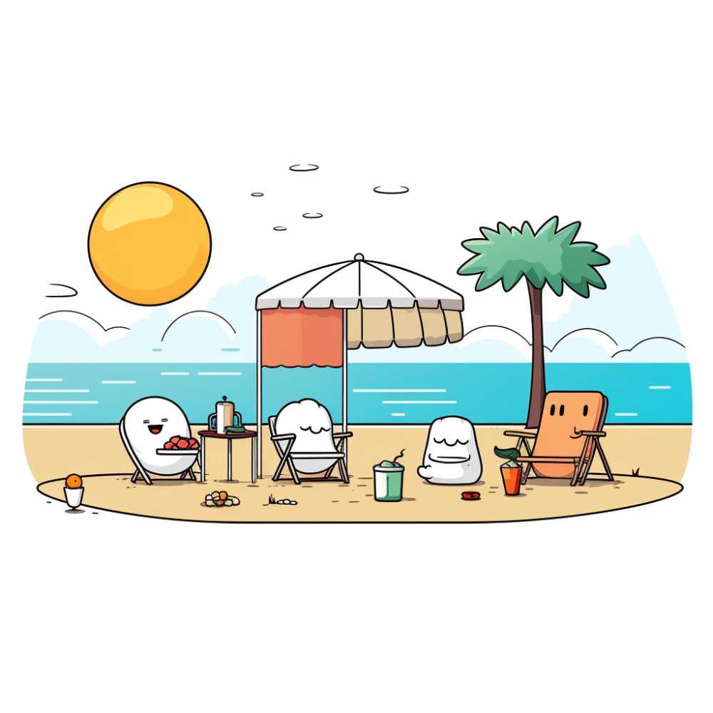 夏季沙滩太阳伞场景
