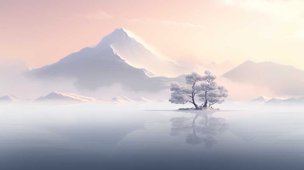浅白色唯美意境背景图99