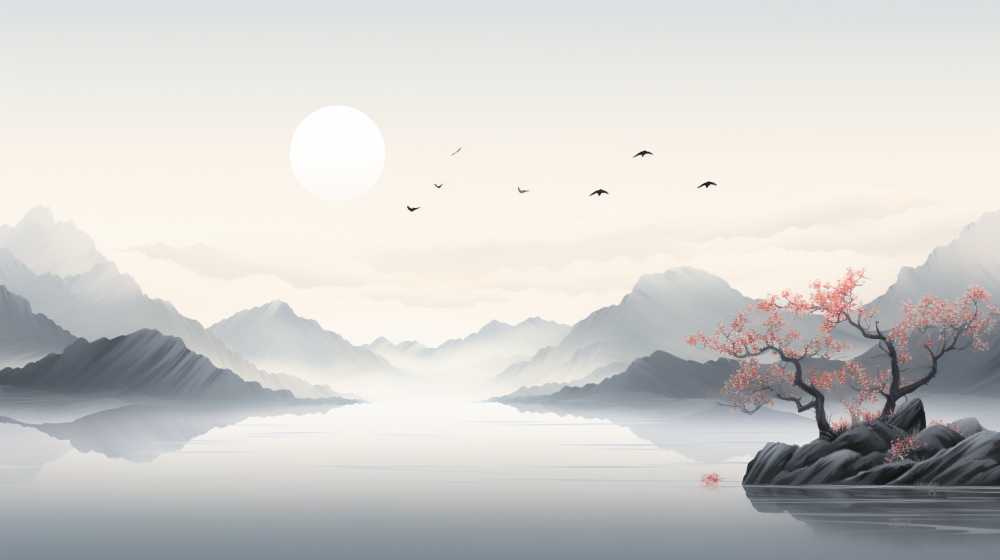 浅白色唯美意境背景图99