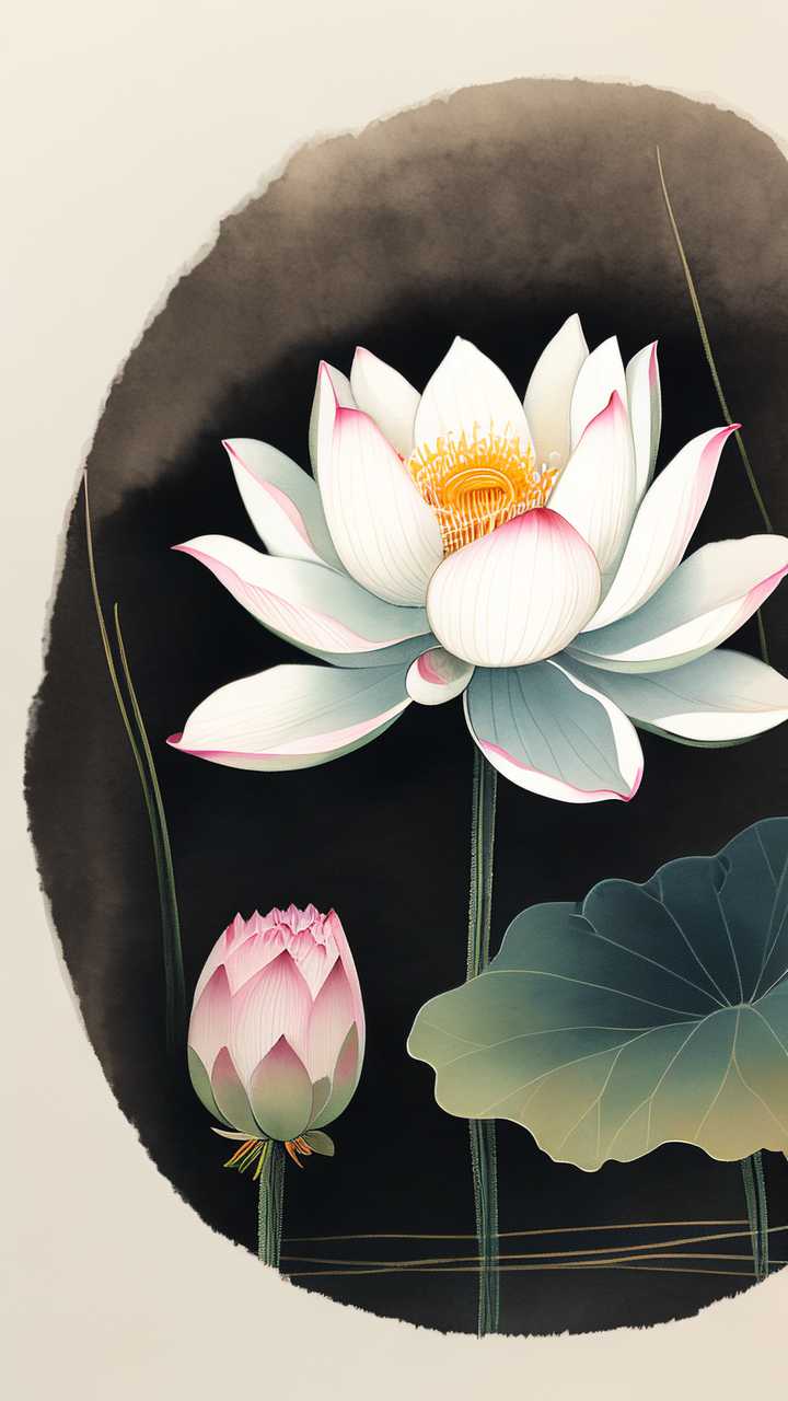 荷花插画