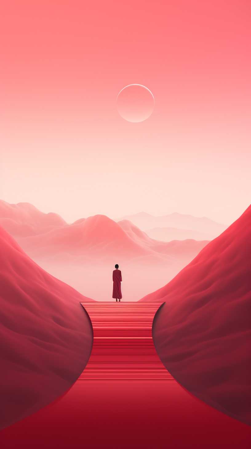 红色背景艺术图