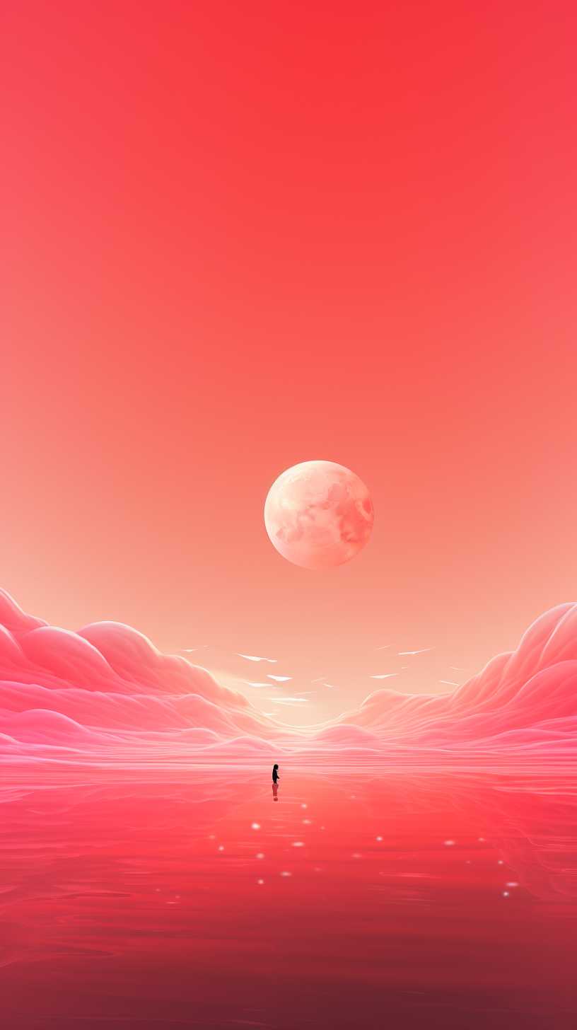 红色背景艺术图