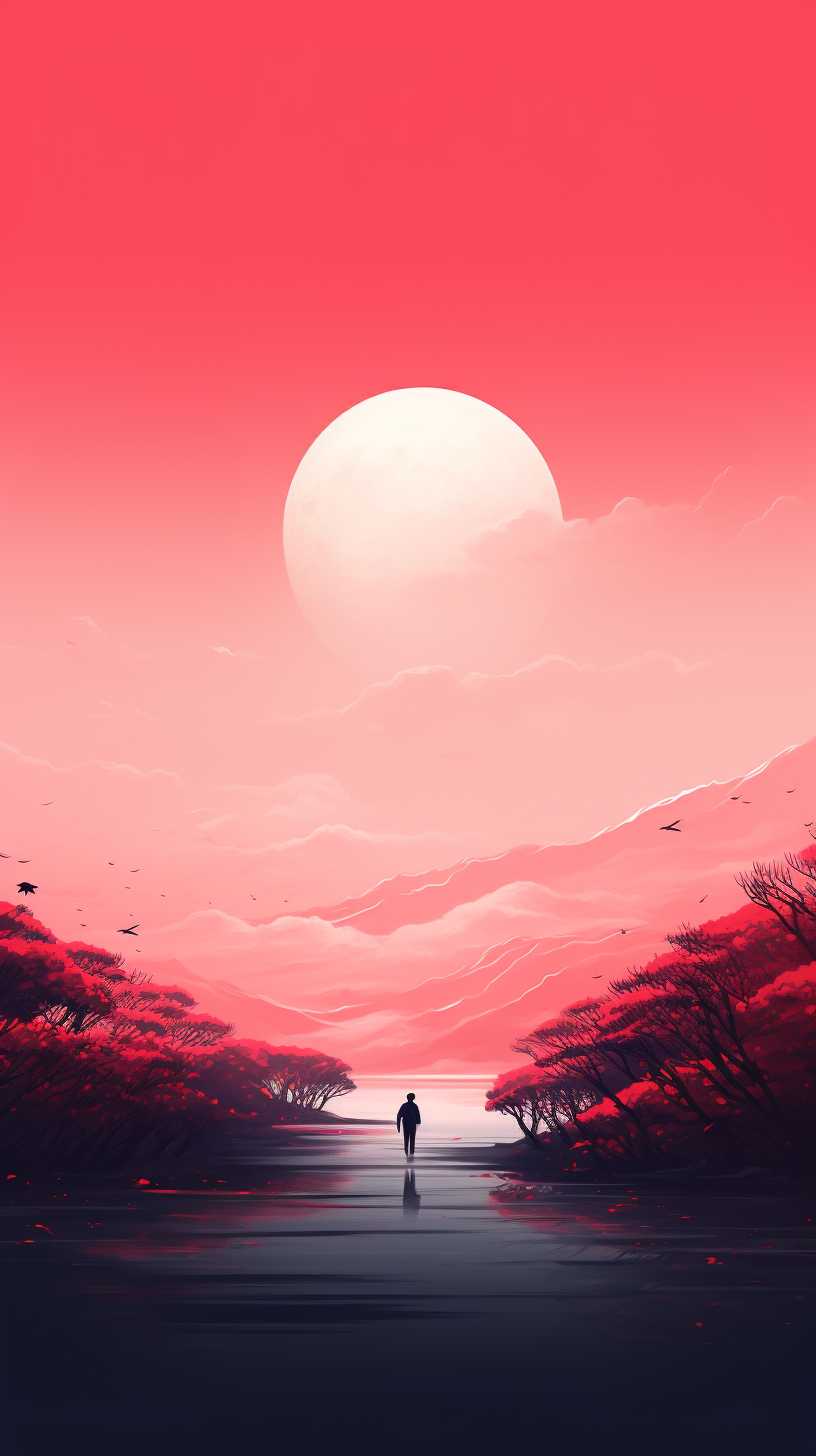 红色背景艺术图