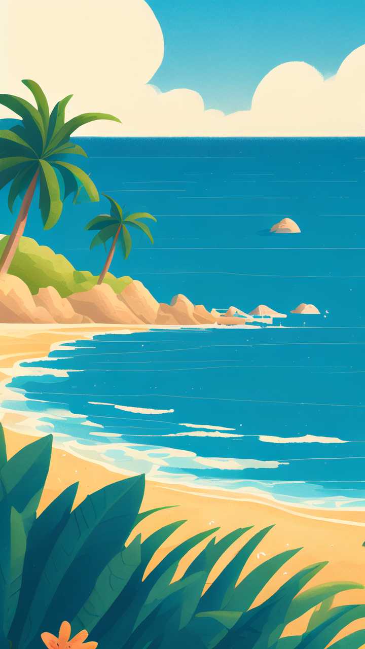 夏季沙滩海上风景