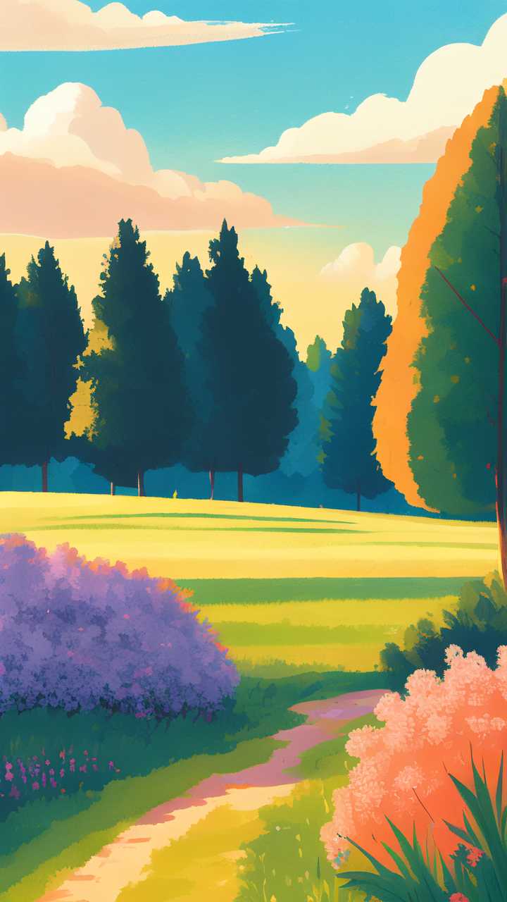 夏天唯美风景原创插画海报