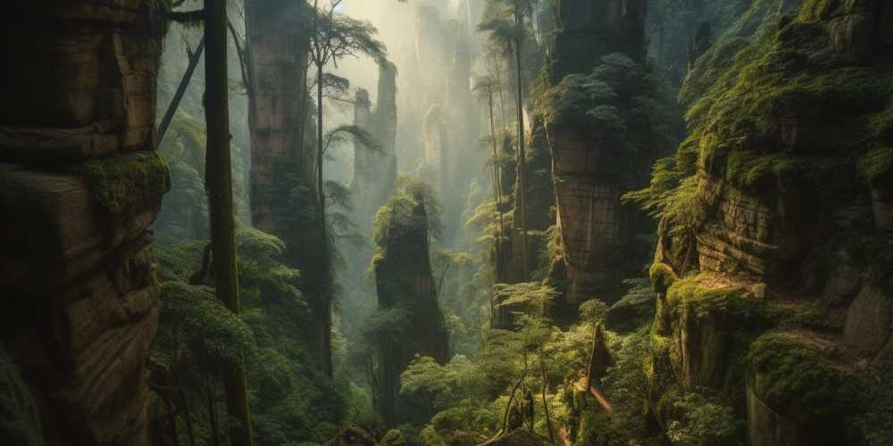唯美山水画风景