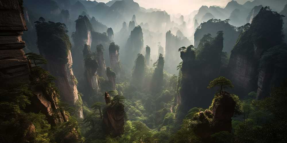 唯美山水画风景