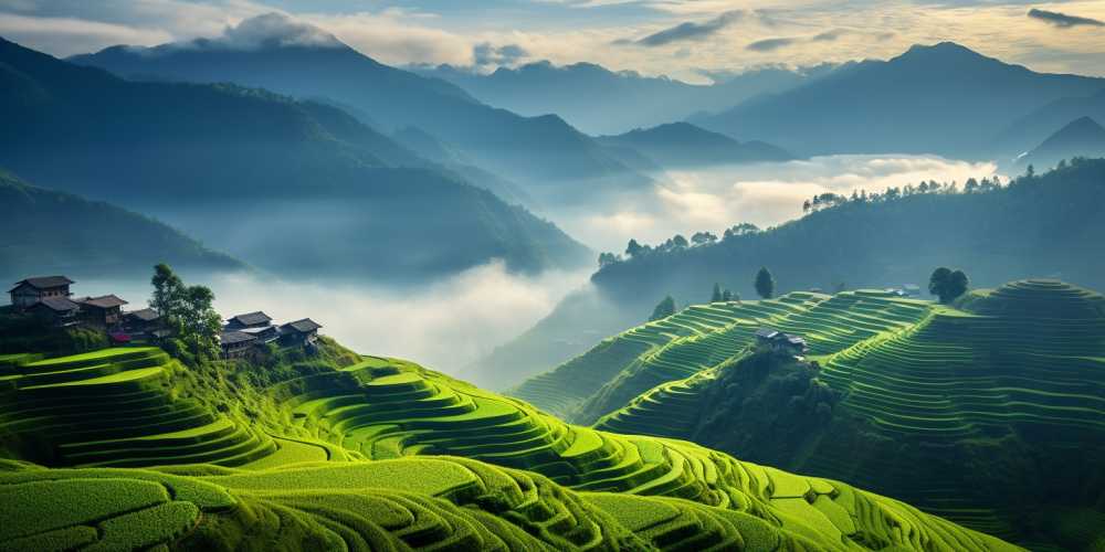 唯美山水画风景