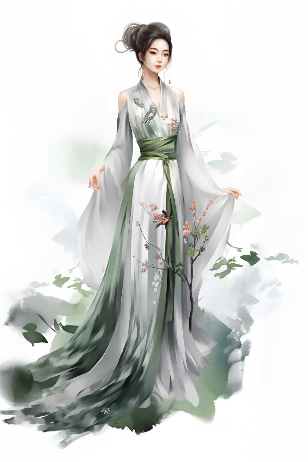 绿色古风礼服