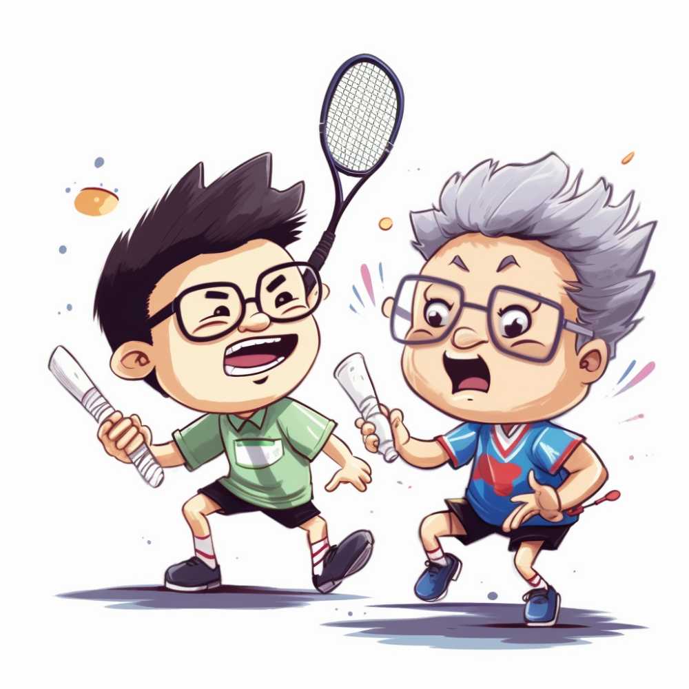打羽毛球的运动员