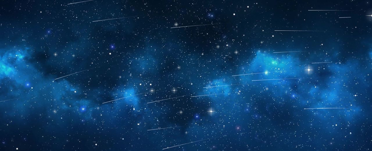 蓝色银河流星星空循环 星空背景 宇宙