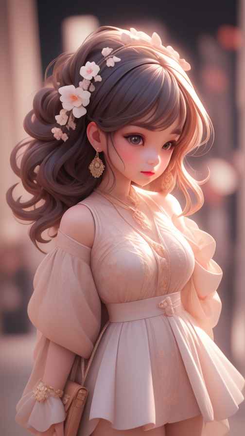 可爱粉色女孩