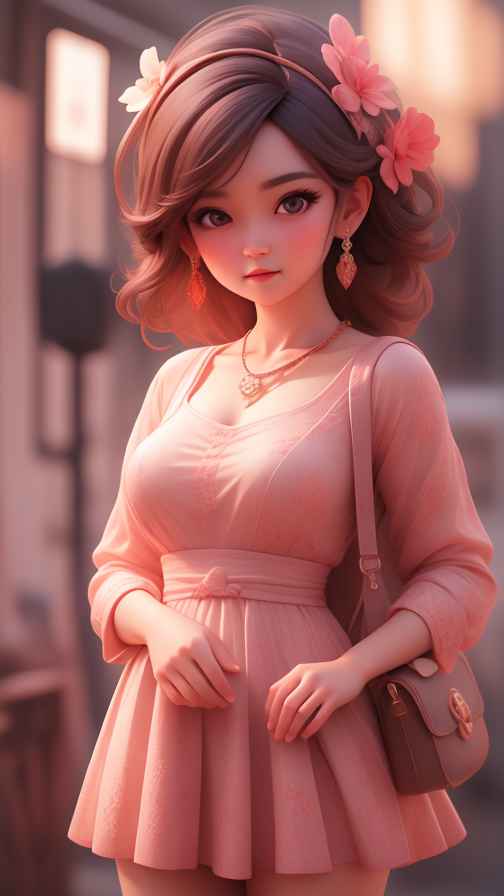 粉色女孩治愈系