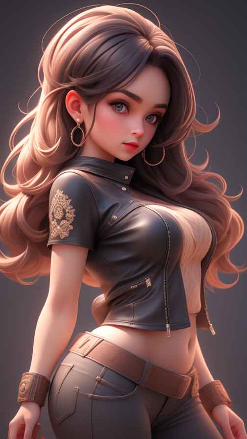 牛仔女孩酷酷的