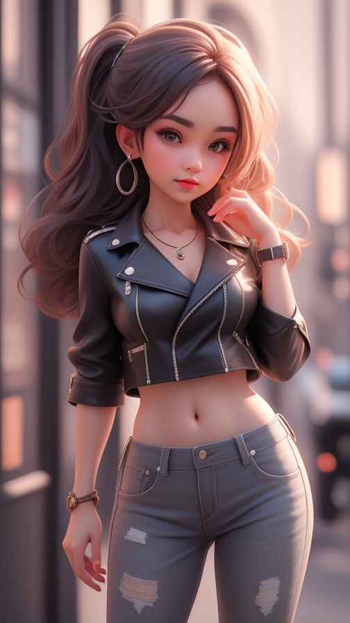 穿牛仔的女孩