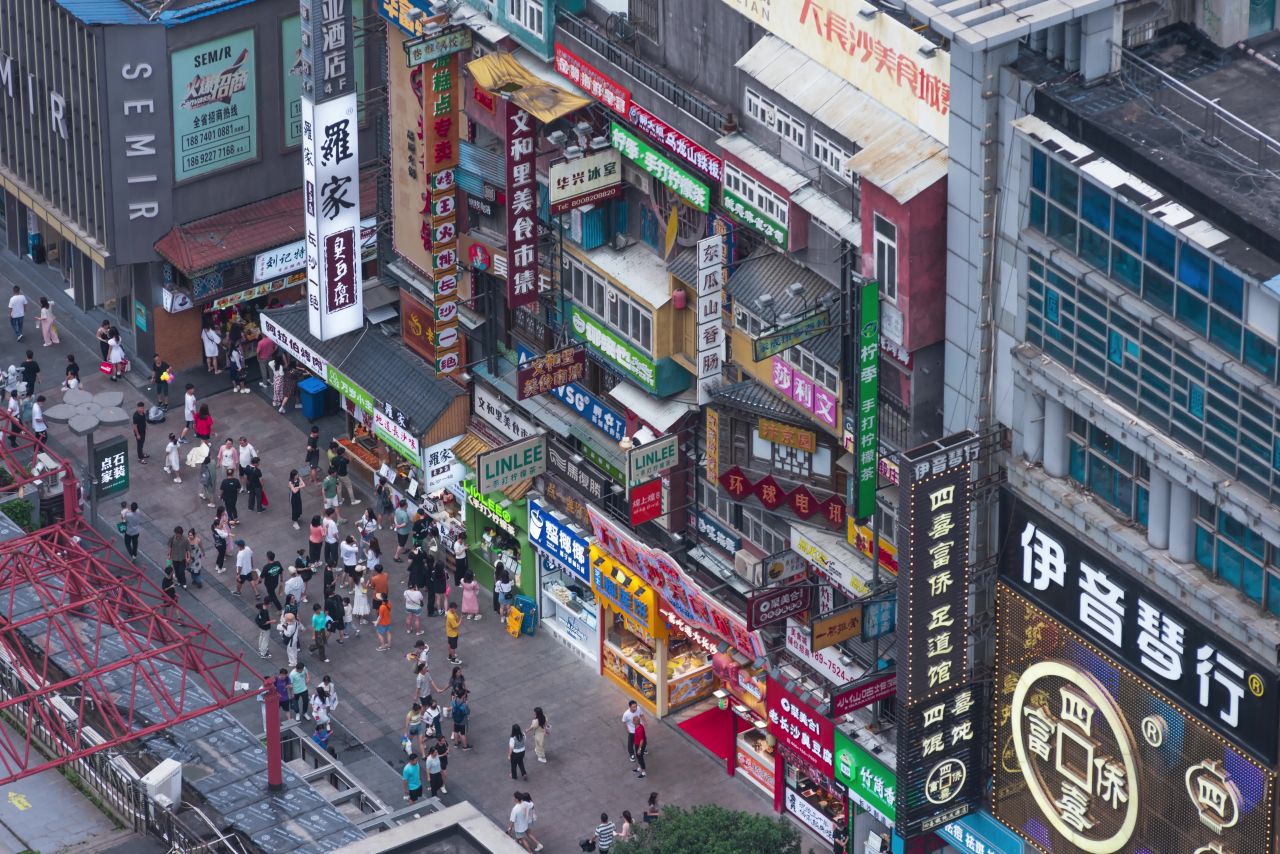 长沙大美食城寨人流量延时