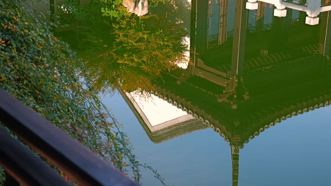 中式园林倒影