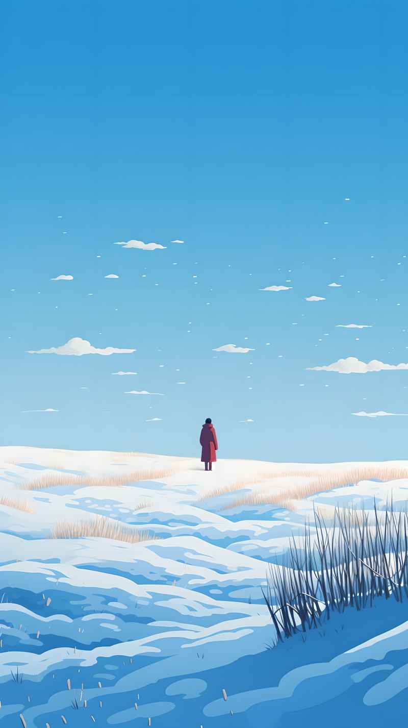 冬季唯美创意背景插画图 19