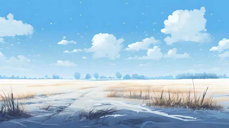 冬季唯美创意背景插画图 80