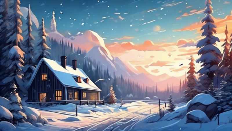 插画冬季背景图 2