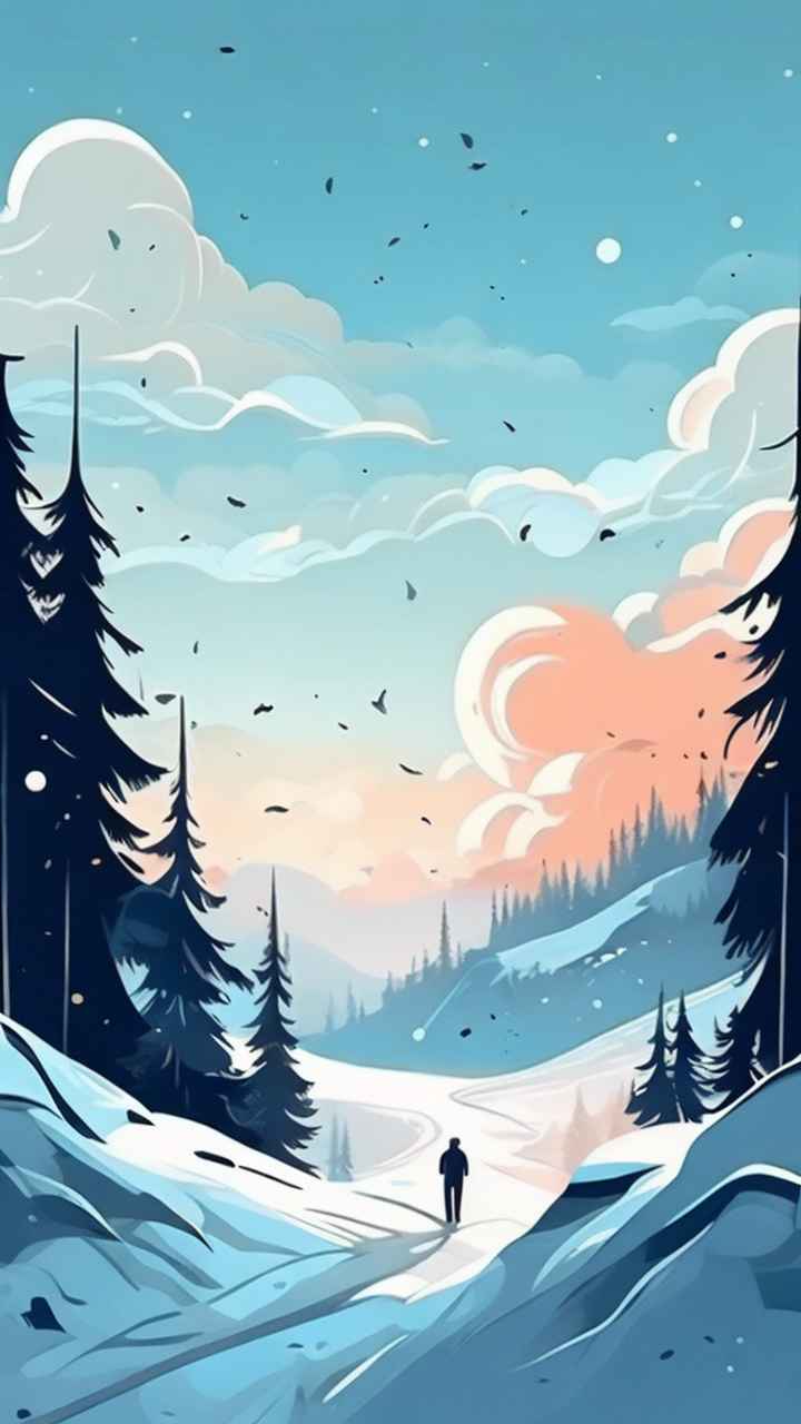 插画冬季背景图 22