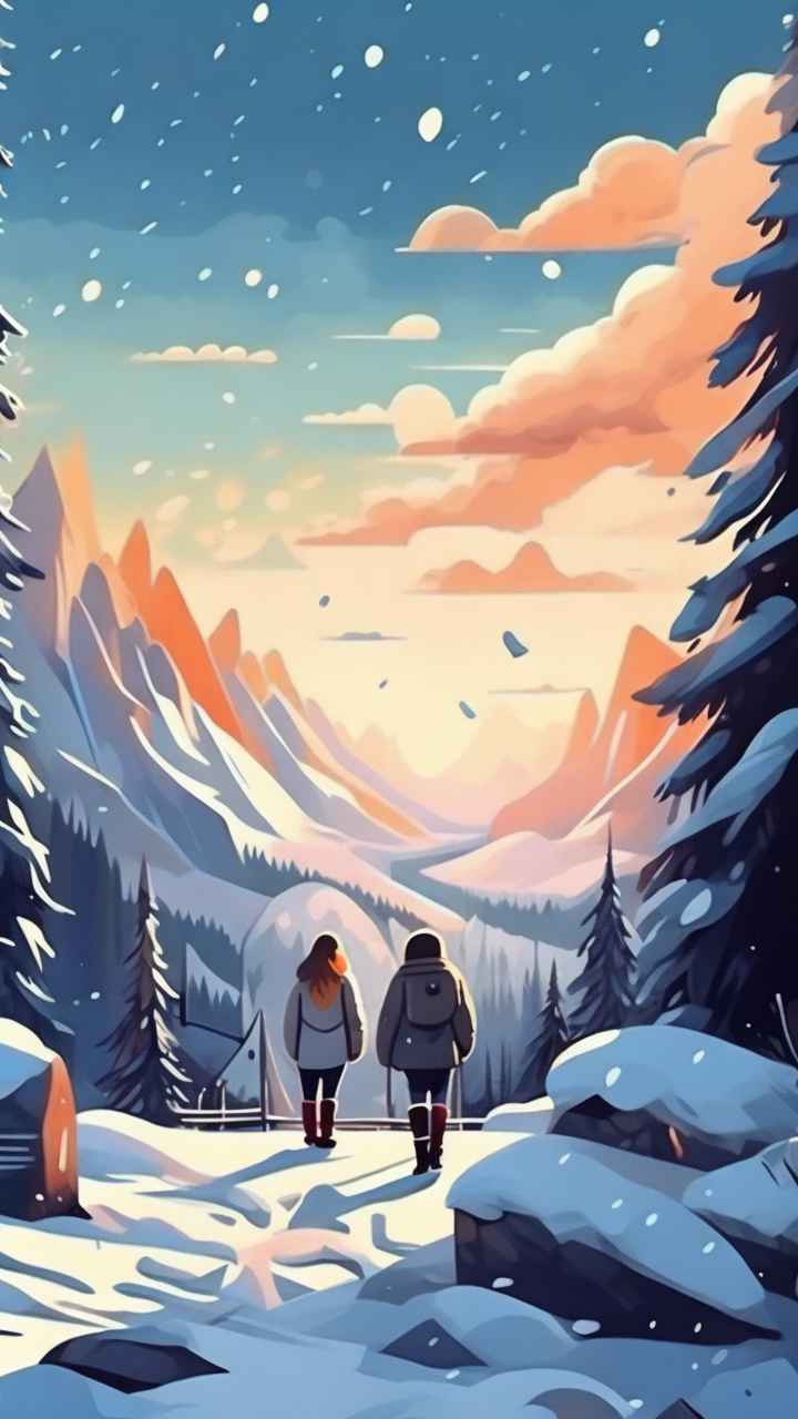 插画冬季背景图 32