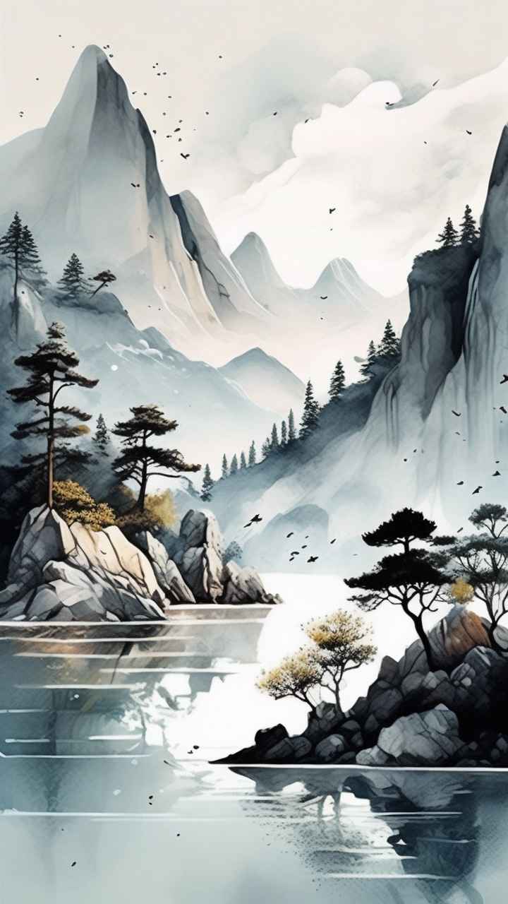 山水画国风背景 24