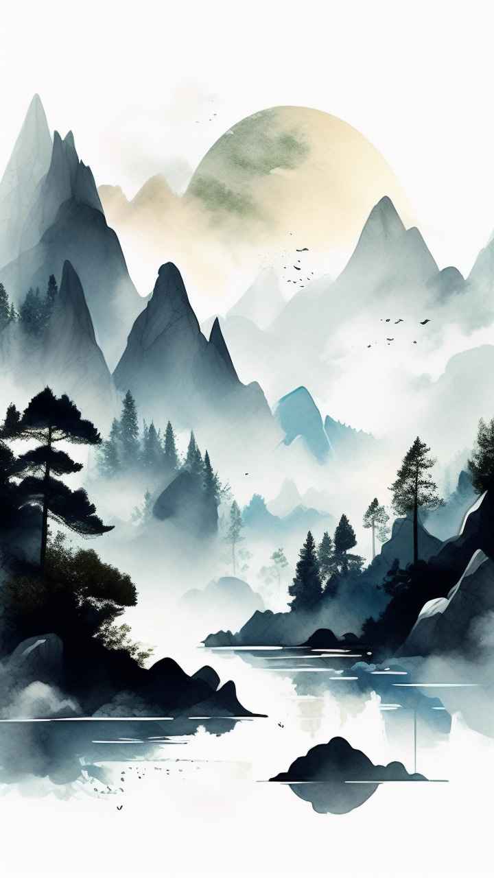 山水画国风背景 63