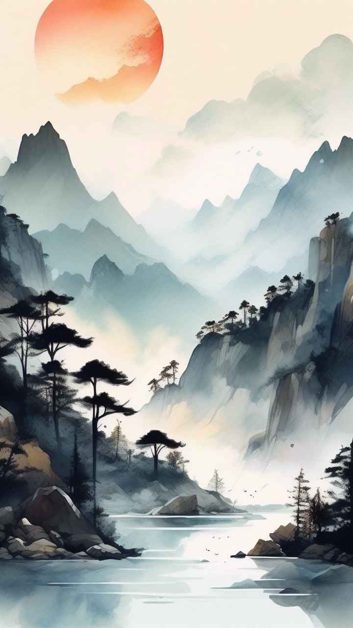 山水画国风背景 101