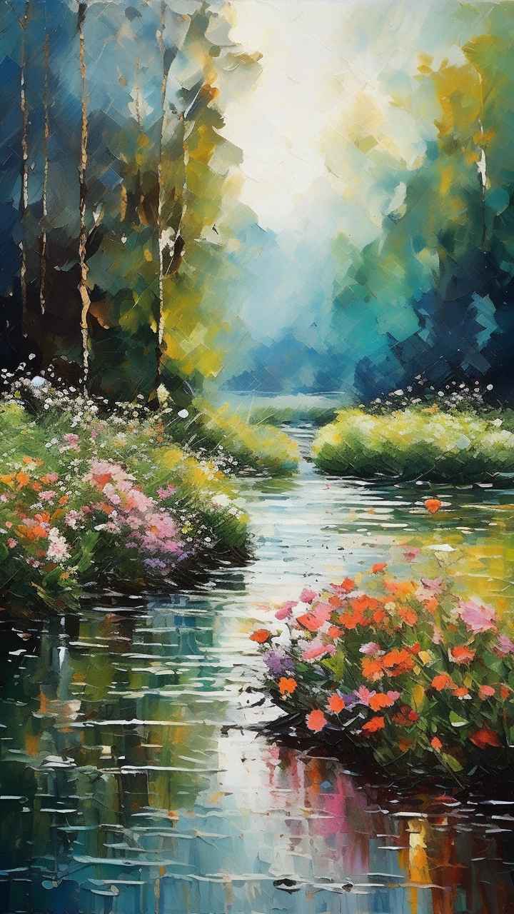 克劳德·莫内风格，一朵野花 60