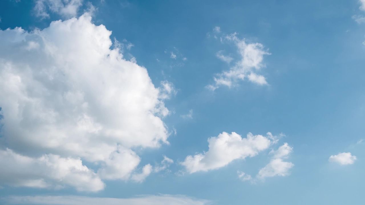 天气晴朗蓝天白云延时摄影 6