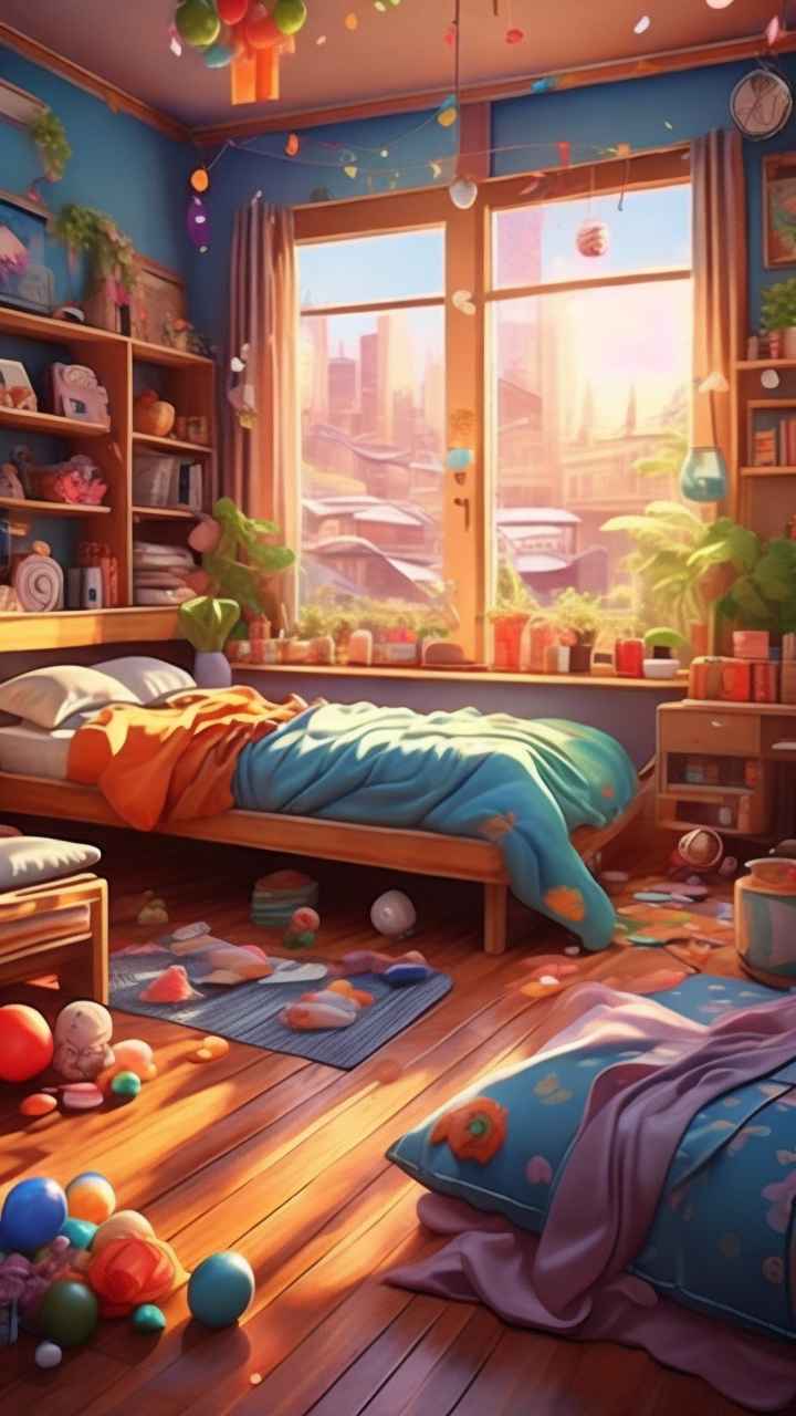 卧室里五颜六色的玩具 25
