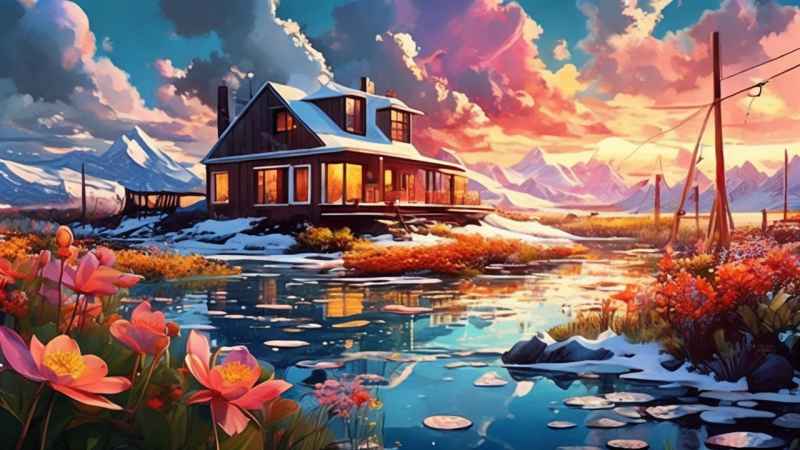 充满活力的绿洲在它的后院各种花 95