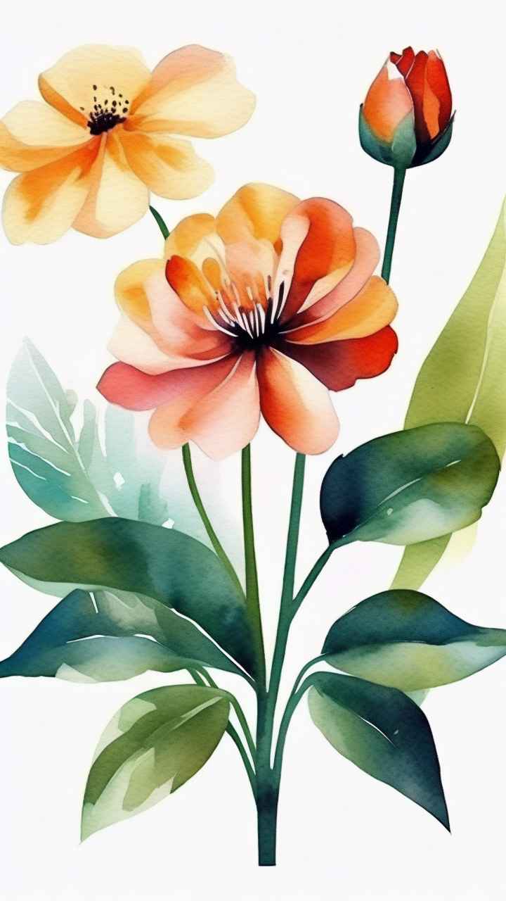 花朵植物插画背景 16
