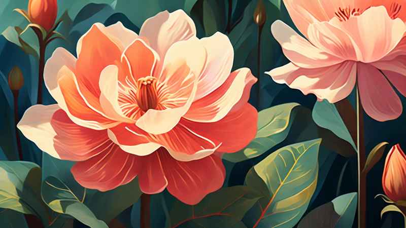 花朵植物插画背景 24